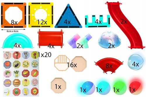 ZESTAW DLA DZIECKA KLOCKI MAGNETYCZNE TOR 75 ELEMENTÓW KONSTRUKCYJNE GRA na Arena.pl