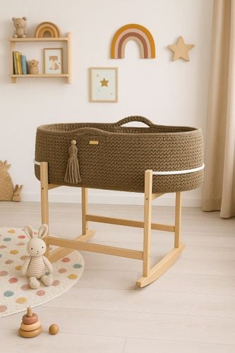 kosz mojżesza boho handmade z kołyską - mocca na Arena.pl