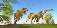 FOTOTAPETA LAS SKAŁY DINOZAURY DRZEWA 3D 200x130