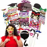 REKWIZYTY FOTOBUDKA URODZINY/WESELE - 76 ELEMENTÓW