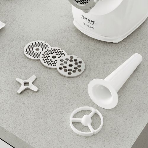 Maszynka do mięsa Smapp z szatkownicą 489.81 + tarka do chipsów i sitko 10 na Arena.pl