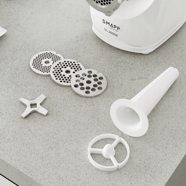 Maszynka do mięsa Smapp z szatkownicą 489.81 + tarka do chipsów i sitko 10 zdjęcie 12