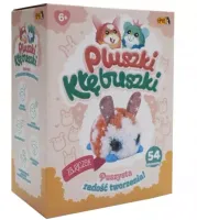 Pluszki-Kłębuszki. Zestaw kreatywny 54 elementy - króliczek
