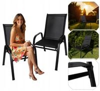 KRZESŁA OGRODOWE METALOWE NA BALKON TARAS ZESTAW KRZESEŁ OGRODOWYCH 2 SZT