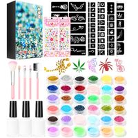 DUŻY ZESTAW DO TATUAŻY BROKATOWYCH SZABLONY TATUAŻE BROKATOWE XXXL