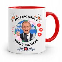 Kubek Czerwony Donald Tusk Po Platforma Prezent Z Nadrukiem Ze Zdjęciem