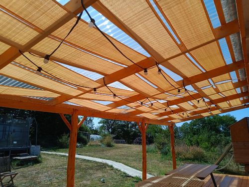 PAS ALTANOWY ŻAGIEL PRZECIWSŁONECZNY OGRODOWY NA ALTANĘ HDPE PIASKOWY 0,7X5 na Arena.pl