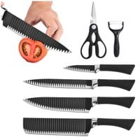 Zestaw noży kuchennych z akcesoriami noże nożyczki kuchenne obieraczka 6