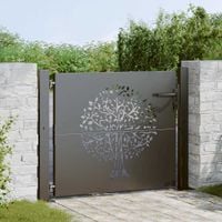 Brama ogrodowa Czarny 110 x 105 cm Stal Malowana Proszkowo