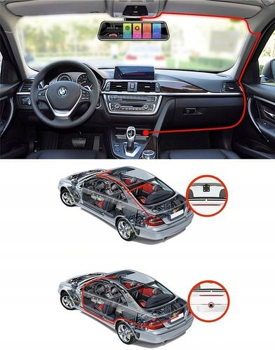 WIDEOREJESTRATOR JAZDY DOTYKOWY KAMERA COFANIA REJESTRATOR PRZÓD TYŁ MenuPL na Arena.pl