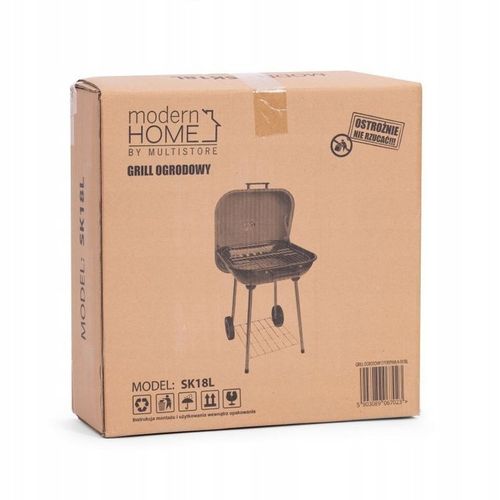 Grill Ogrodowy z Pokrywą, Kółkami Czarny 43 x 40 cm na Arena.pl