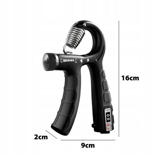 ŚCISKACZ DO RĄK DŁONI TRENING CHWYTU REGULOWANY OPÓR Z LICZNIKIEM 5-60 kg na Arena.pl