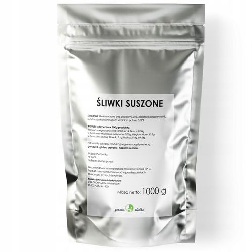 Śliwki suszone bez pestek 1 kg zdrowa przekąska bez cukru GORZKO SŁODKO na Arena.pl