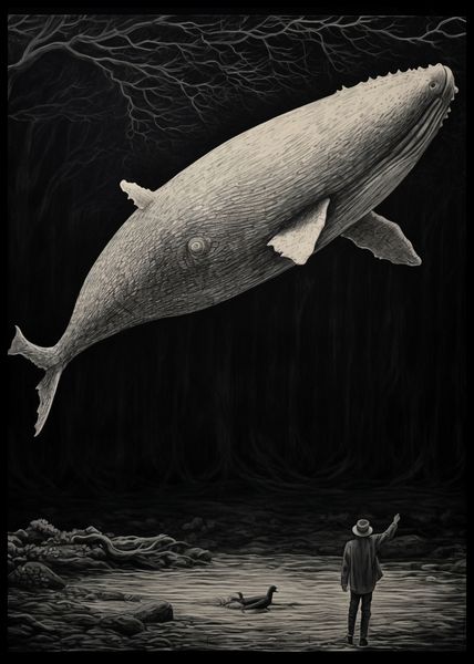 Plakat 59,4x84,1cm Biały Wieloryb zdjęcie 2