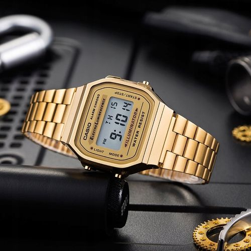 ZŁOTY ZEGAREK UNISEX CASIO RETRO A168WG-9W - KLASYKA + PUDEŁKO na Arena.pl