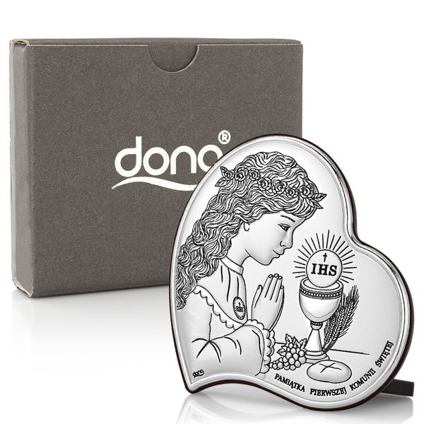 OBRAZEK srebrny pamiątka I KOMUNII GRAWER prezent zdjęcie 5