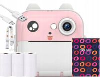 DRUKUŚ APARAT NATYCHMIASTOWY MINI DRUKARKA TERMICZNA RÓŻOWY + ALBUM ZDJĘCIA