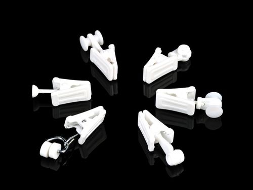 Żabki ruchome do szyn sufitowych PCV karniszy do szyny firanek 100 sztuk na Arena.pl