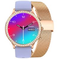 smartwatch gravity różowe złoto pasek i bransoleta gt5-7