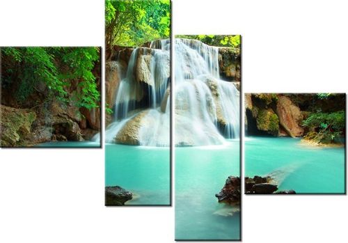 100 70CM OBRAZ 4 ELEM WODOSPAD DRUK PŁÓTNO RAMA na Arena.pl