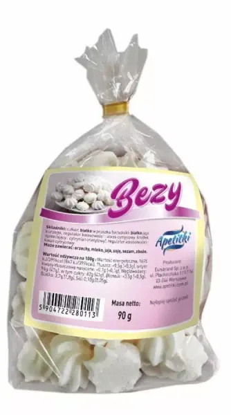 APETITKI PACZKOWANE BEZY BIAŁE 90G zdjęcie 1