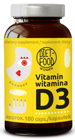 Witamina D3 (100 µg) 180 KapsuŁek - DIET-FOOD