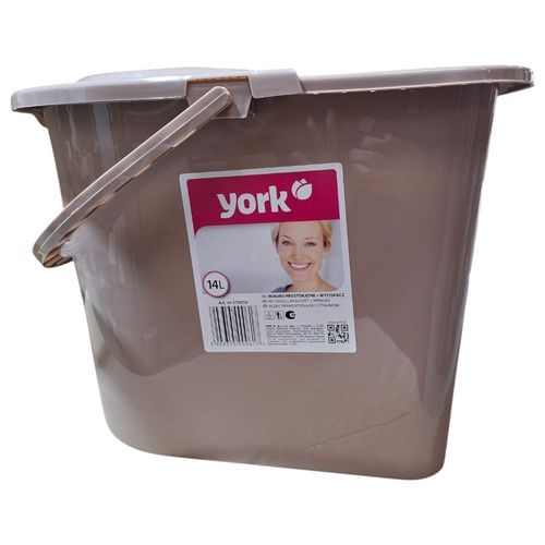 Wiadro z wyciskaczem 14 litrów beżowe York 1szt na Arena.pl