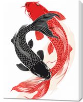 Obraz 70x90cm Yin i Yang Koi