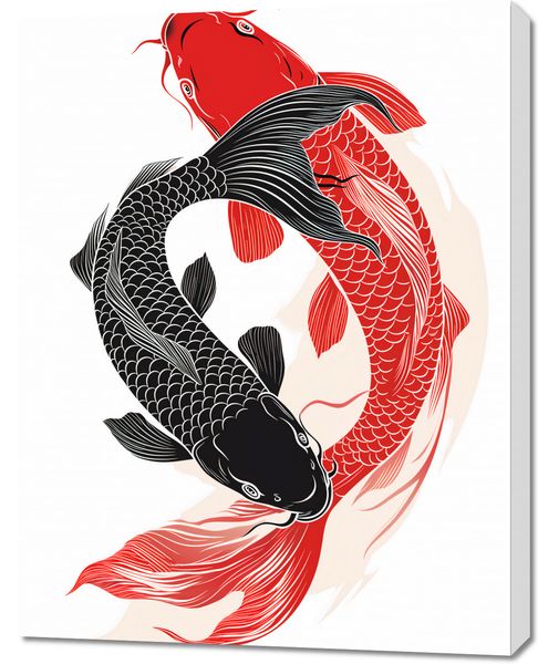 Obraz 70x90cm Yin i Yang Koi zdjęcie 1