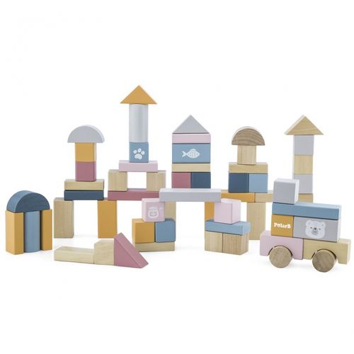 VIGA PolarB Zestaw drewnianych klocków w wiaderku - 60 elementów na Arena.pl