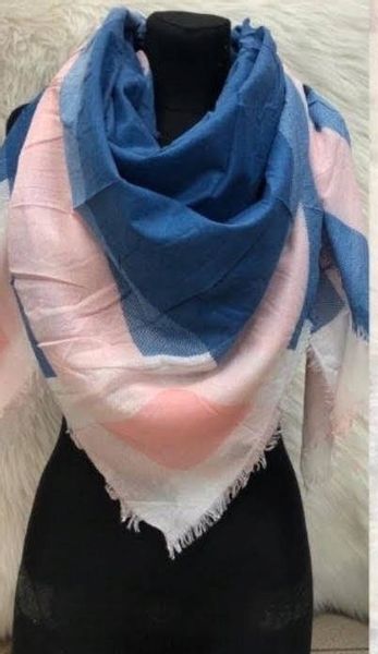 DUŻA CHUSTA SZAL DAMSKI GRANATOWO RÓŻOWY zdjęcie 1