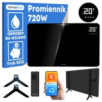 Szklany grzejnik na podczerwień promiennik PrimeHeat 720W WiFi Tuya pilot