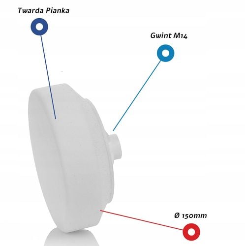 pad polerski twardy 150mm na gwint m14 gąbka tarcza polerska biała abw na Arena.pl