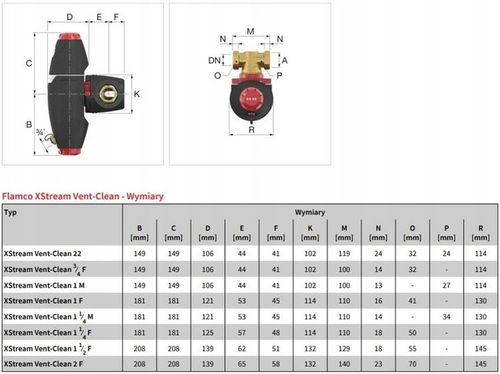 FLAMCO XSTREAM VENT-CLEAN 1F 1'' SEPARATOR - 11062 na Arena.pl