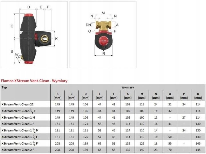 FLAMCO XSTREAM VENT-CLEAN 1F 1'' SEPARATOR - 11062 zdjęcie 5