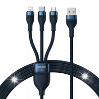3w1 Kabel przewód do szybkiego ładowania USB-A do USB-C microUSB Lightning