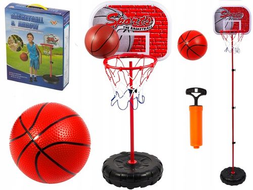 ZESTAW DO KOSZYKÓWKI REGULOWANY DO 171CM TARCZA KOSZ PIŁKA ZABAWKA na Arena.pl