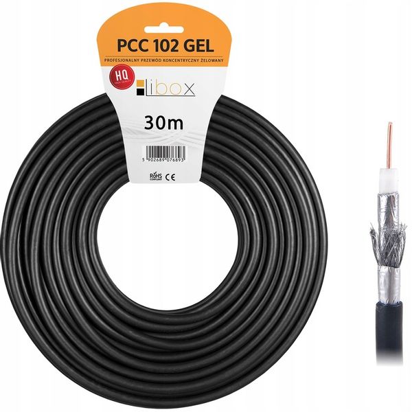 KABEL ANTENOWY KONCENTRYCZNY CZARNY ŻEL Cu PRZEWÓD ZEWNĘTRZNY ZIEMNY 4K 30M zdjęcie 6