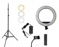 LAMPA RING LED 18" 50W NA 230V UCHWYT NA TEL PILOT + STATYW MAKIJAŻ TIKTOK