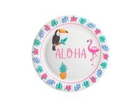 Talerzyki papierowe hawajskie Aloha Party, 18 cm 6 szt.