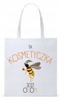 Dla Kosmetyczki Na Prezent Torba Eco Biała Shopper Z Nadrukiem Ze Zdjęciem