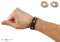 BRANSOLETKA MĘSKA KORALIKI RZEMIEŃ SKÓRZANY ZESTAW CZARNYCH BRANSOLETEK