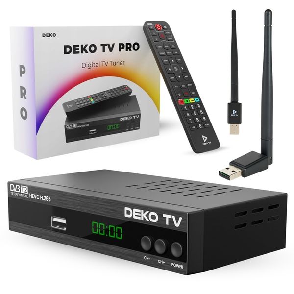 Tuner Dekoder DVBT2 DekoTV PRO Do TV Naziemnej DVBT 2 DVB T2 + Antena zdjęcie 1