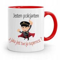 Kubek Czerwony Dla Policjanta Policjantki Supermoc Z Nadrukiem Ze Zdjęciem