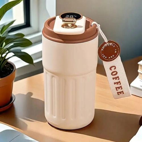 KUBEK TERMICZNY TERMOS BIDON NA KAWĘ HERBATĘ Z USTNIKIEM WYŚWIETLACZ 450ML na Arena.pl