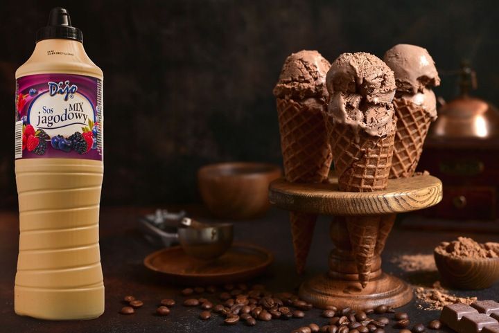 Sos Polewa do Lodów DIJO Topping 1kg Jagodowy MIX zdjęcie 3