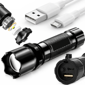 LATARKA TAKTYCZNA AKUMULATOROWA 500LM ZOOM LED XHP90 WODOODPORNA