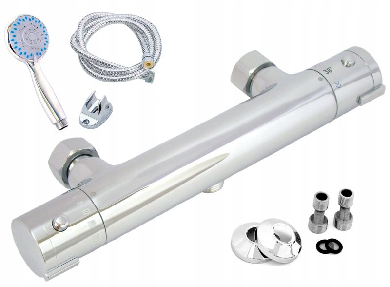 ZESTAW BATERIA TERMOSTATYCZNA PRYSZNICOWA ŚCIENNA zdjęcie 1