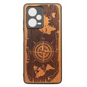 Drewniane Etui Bewood Redmi Note 12 Pro Plus 5G RÓŻA WIATRÓW MERBAU