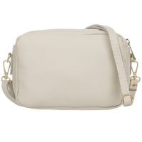 VERA PELLE torebka skórzana listonoszka z paskiem na ramię V486 kremowa
